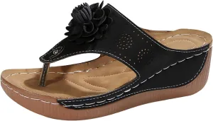 SuanlaTDS Wedge Flip Flops for Women Orthopedic Sandals Dressy Summer 2025 Open Toe Platform Casual Boho Slip-on Slides Slippers Beach Dress Comfortable Daily Wear Outdoor Walking Shoes