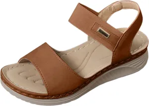 SuanlaTDS Wedge Sandals for Women Dressy Summer Open Toe Platform Wedges Adjustable Ankle Strap Comfortable Walking Shoes with Arch Support Boho Casual Low Heels Outdoor Sandals