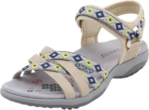 SuanlaTDS Womens Flat Sandals Comfortable Arch Support Wedge Low Heels Orthopedic Sandals Lightweight Summer Beach Boho Platform Adjustable Ankle Strap Wedges Outdoor Walking Shoes