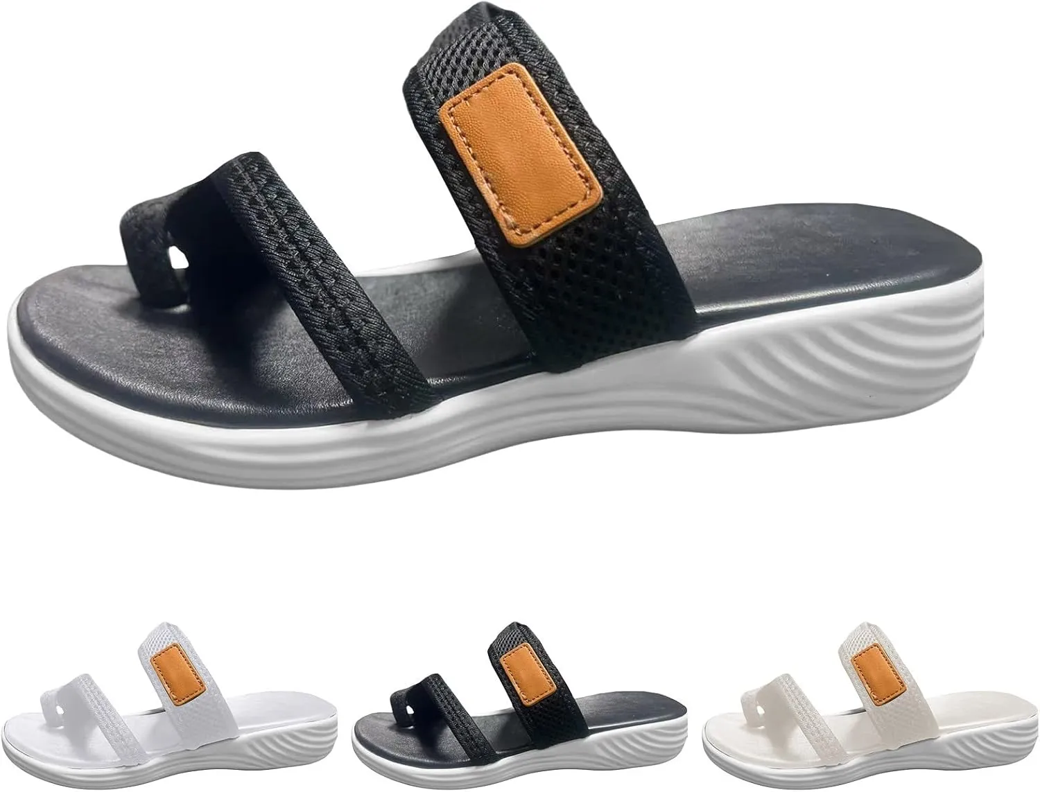 Summer Sandals for Women 2025 Ring Toe Flip Flops with Arch Support Beach Breathable Mesh Slide Sandls Orthopedic Work Shoes
