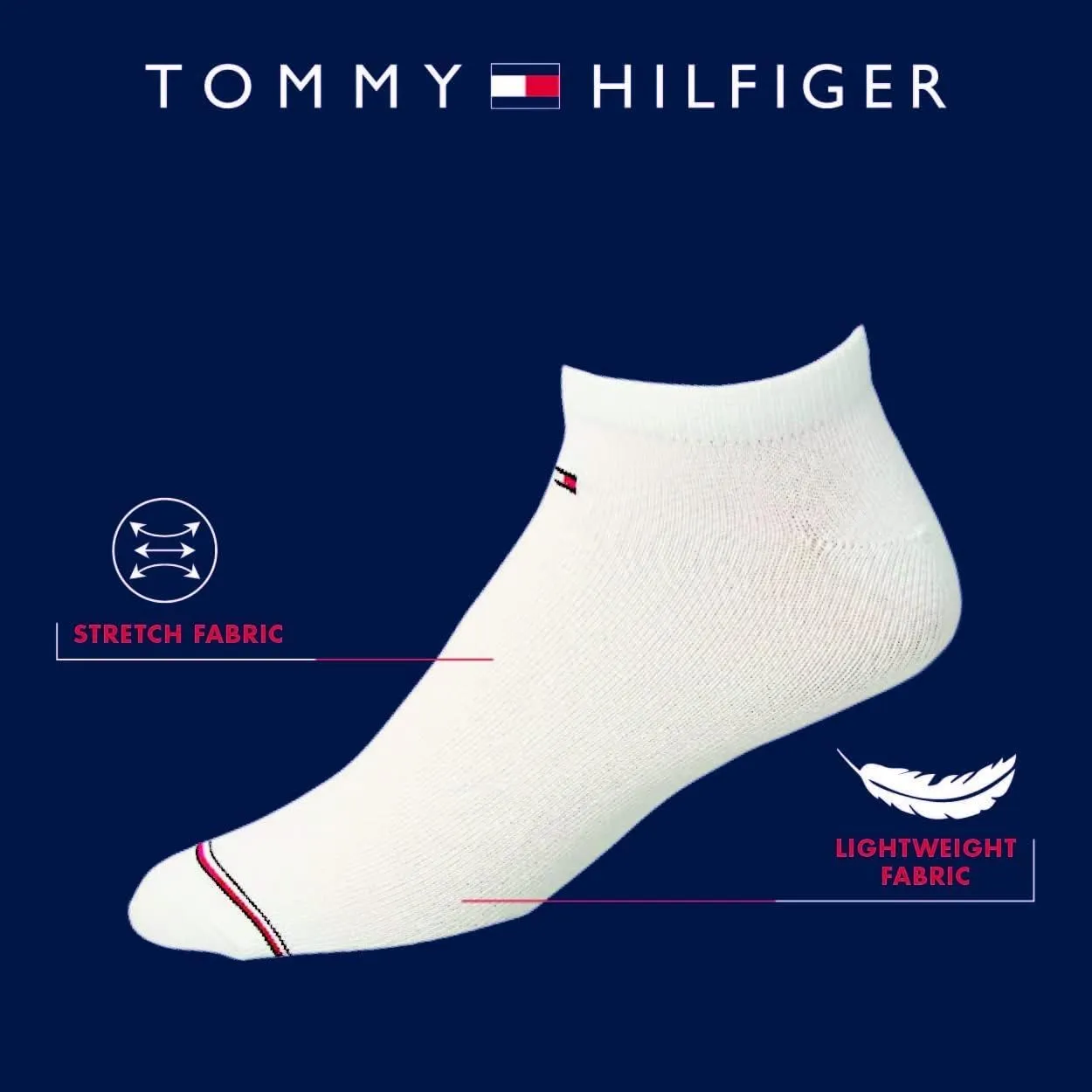 Tommy Hilfiger Men's Athletic Socks-Low Cut Socks(5 Pack)