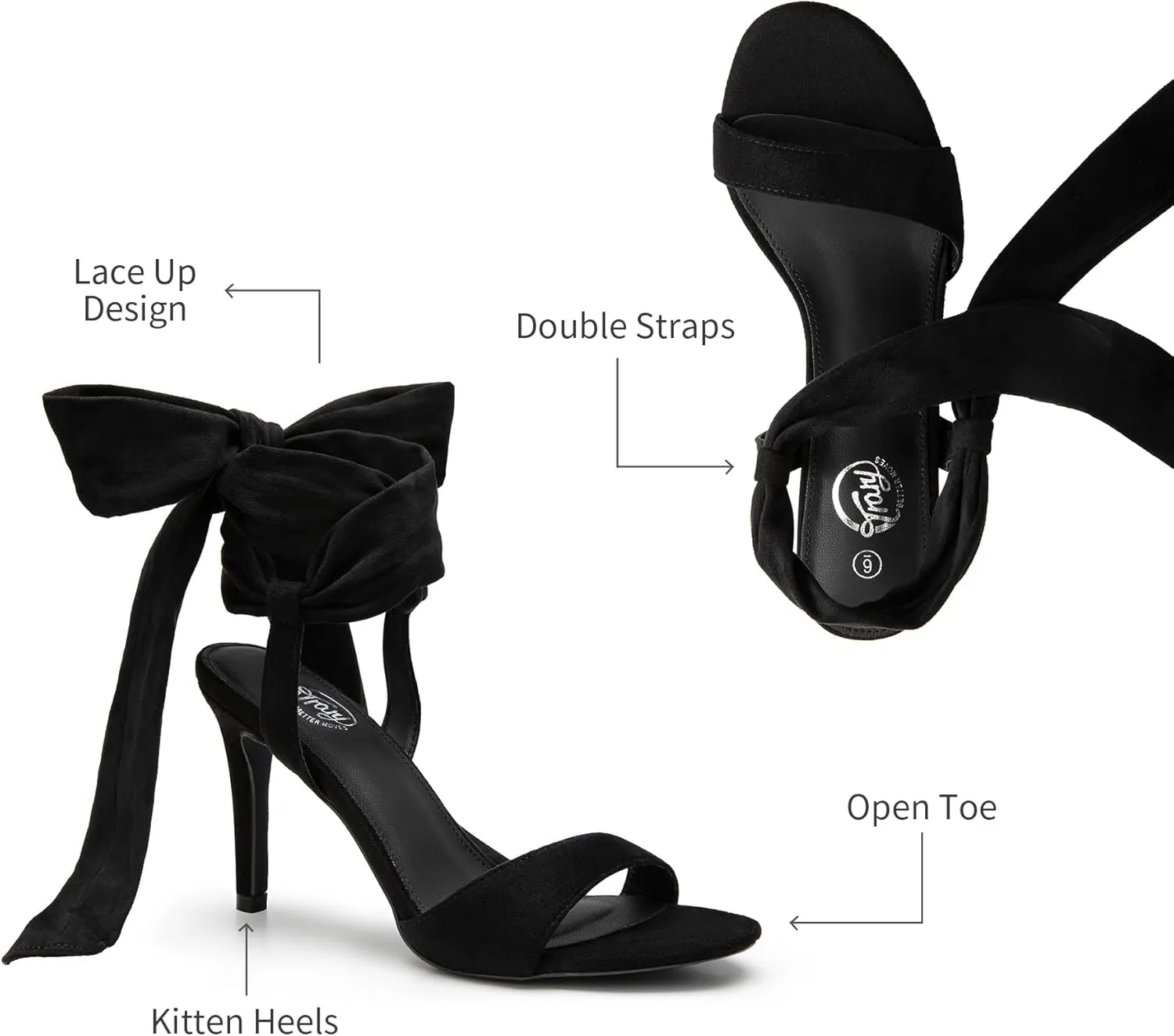 Trary Pink Purple Nude Red Black Heels for Women, Lace Up Chunky Heels for Women, Strappy Heels for Women Sandals, High Platform Stripper Heels, Comfortable Wide Width Tie Up Heels 3 Inch Open Toe