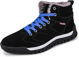 Unisex Winter Snow Boots, Waterproof Anti-Slip Fur Lined Warm Hiking Sneakers Shoes, Outdoor Trekking Backpacking Camping Footwear