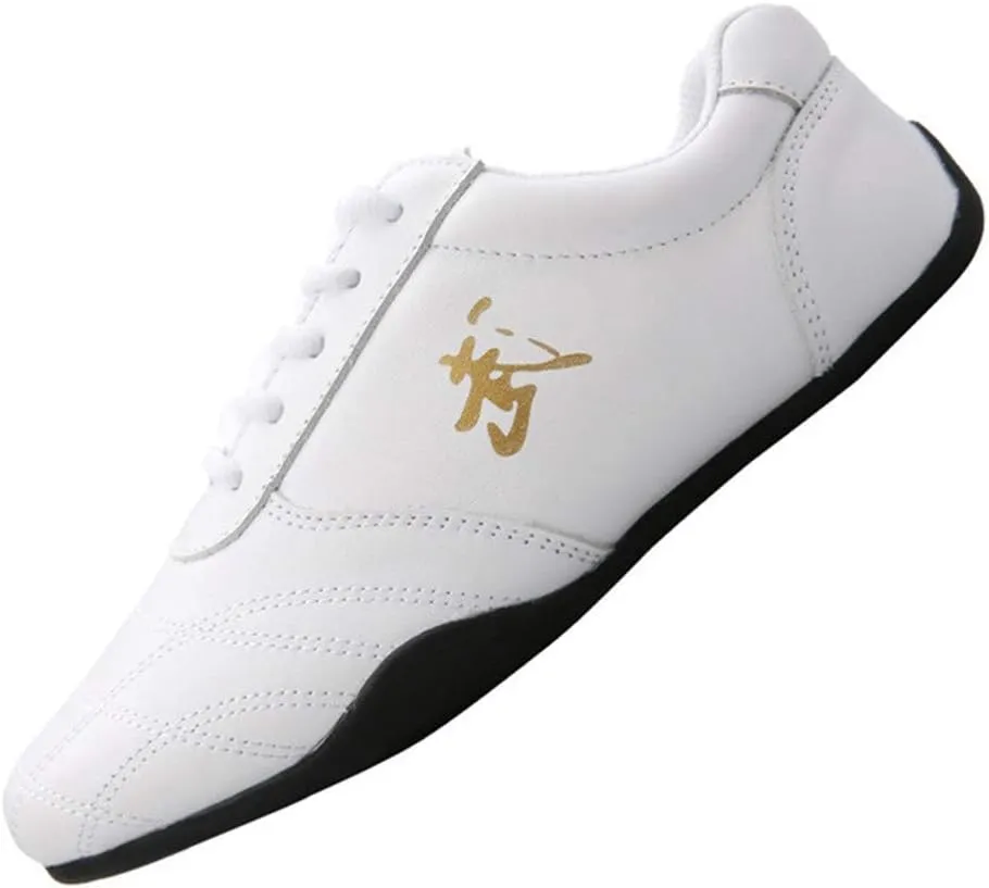 VEACAM Martial Arts Shoes for Men, Lightweight Taekwondo Leather Kung Fu Taichi Footwear for Daily Exercises Training