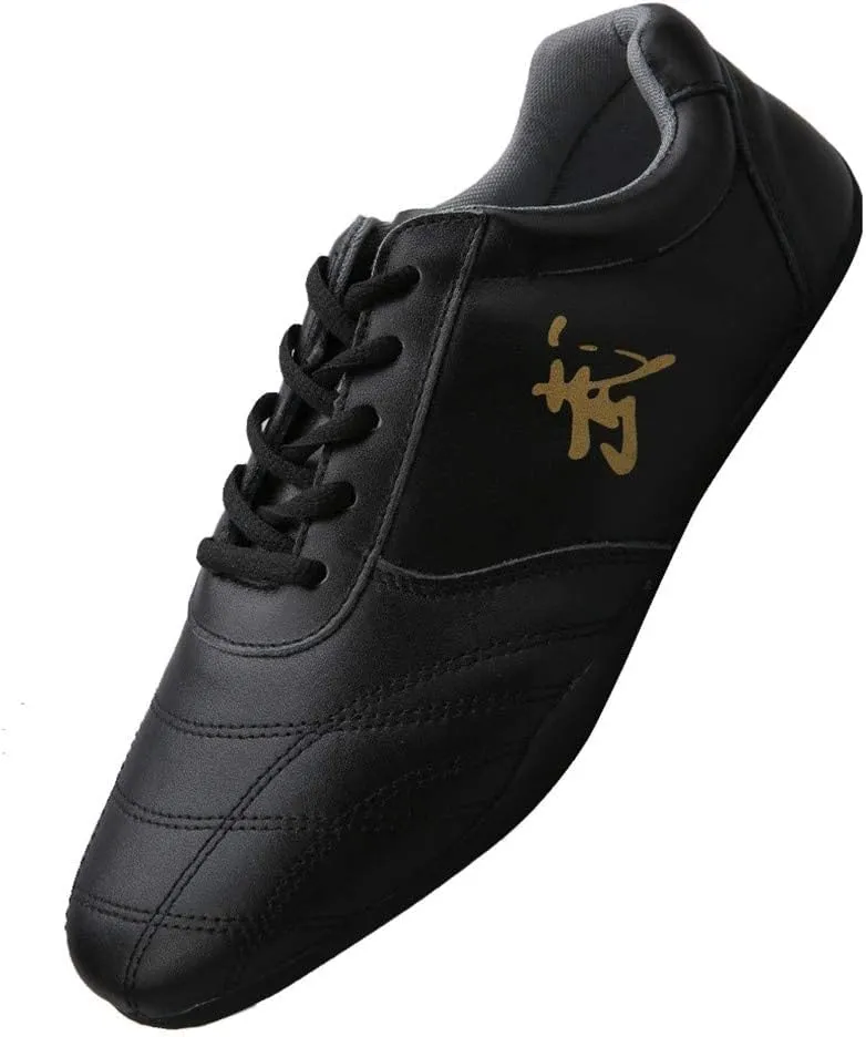VEACAM Martial Arts Shoes for Men, Lightweight Taekwondo Leather Kung Fu Taichi Footwear for Daily Exercises Training