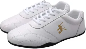 VEACAM Martial Arts Shoes for Men, Lightweight Taekwondo Leather Kung Fu Taichi Footwear for Daily Exercises Training