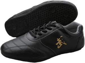 VEACAM Martial Arts Shoes for Men, Lightweight Taekwondo Leather Kung Fu Taichi Footwear for Daily Exercises Training