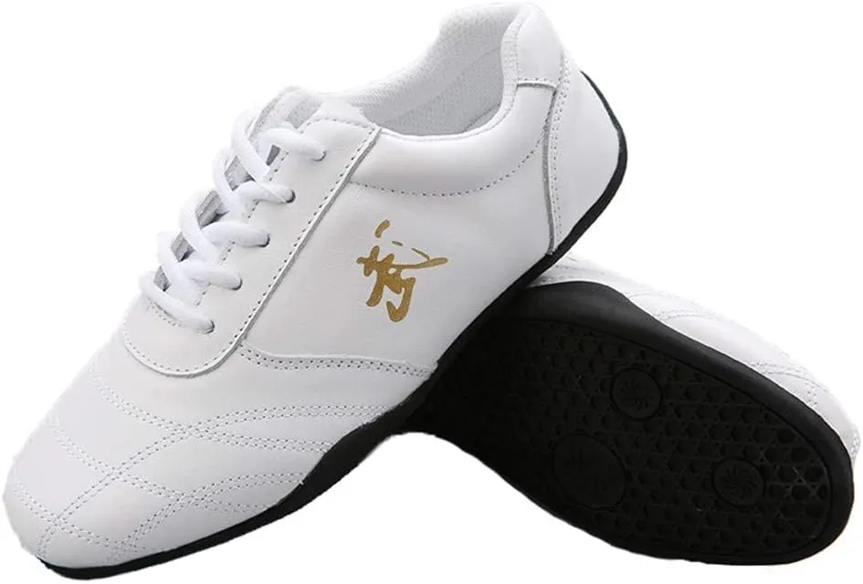 VEACAM Martial Arts Shoes for Men, Lightweight Taekwondo Leather Kung Fu Taichi Footwear for Daily Exercises Training