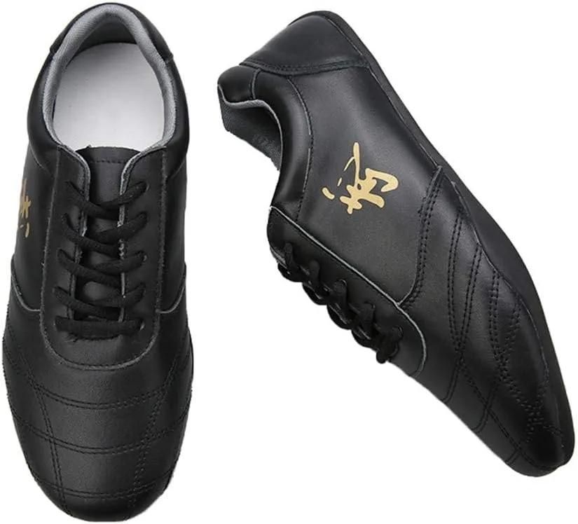 VEACAM Martial Arts Shoes for Men, Lightweight Taekwondo Leather Kung Fu Taichi Footwear for Daily Exercises Training