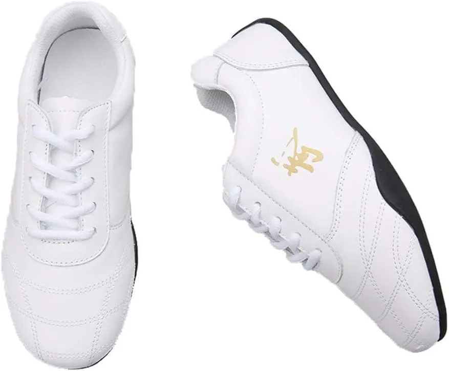 VEACAM Martial Arts Shoes for Men, Lightweight Taekwondo Leather Kung Fu Taichi Footwear for Daily Exercises Training