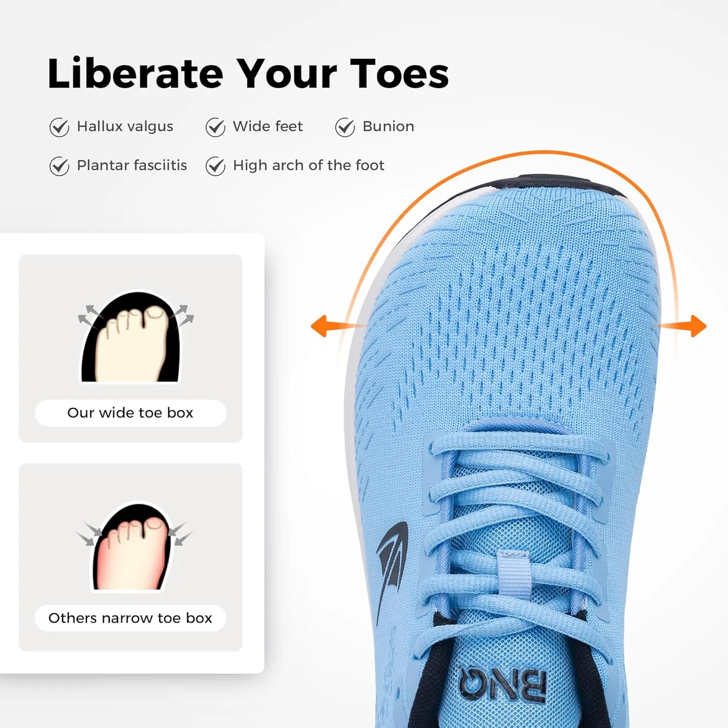 Wide Toe Box Shoes for Women Plantar Fasciitis Running Shoe Arch Support Walking Tennis Orthotic Breathable Extra Wide Width Athletic Sneakers US6-11
