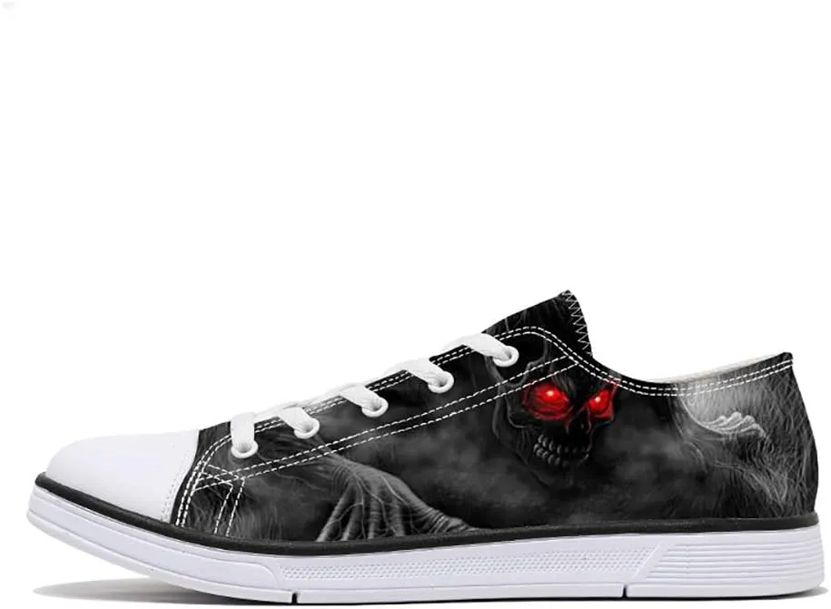 Women Skull Shoes Printed Cool Paisley Print Fashion Sneakers for Teen Men Boys Girls Student Canvas Shoes for Ladies