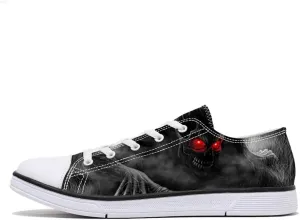Women Skull Shoes Printed Cool Paisley Print Fashion Sneakers for Teen Men Boys Girls Student Canvas Shoes for Ladies