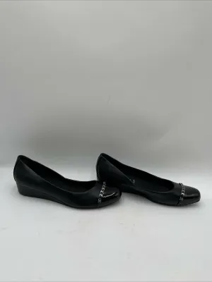 Women’s Anne Klein Maysel Wedge Flats Black Size 8.5M - Very Good