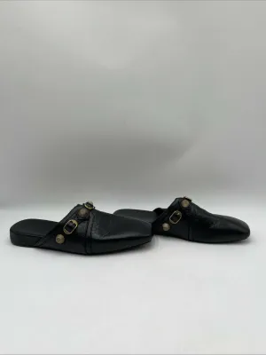 Women’s Balenciaga Leather Studded Accents Mules Black Size 40 - Very Good