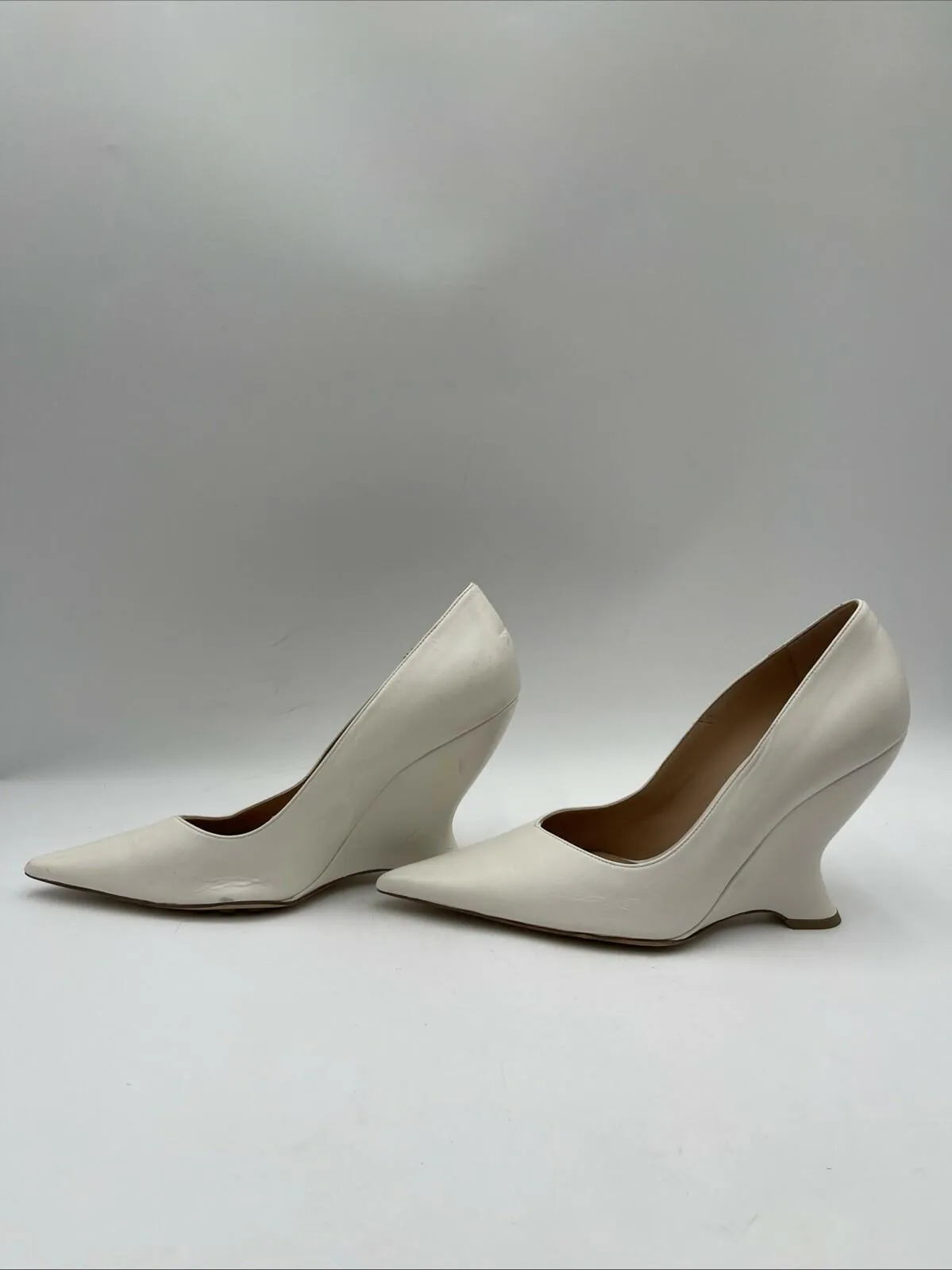 Women’s Bottega Veneta Intrecciato Weave Leather Mules White Size 41 - Very Good