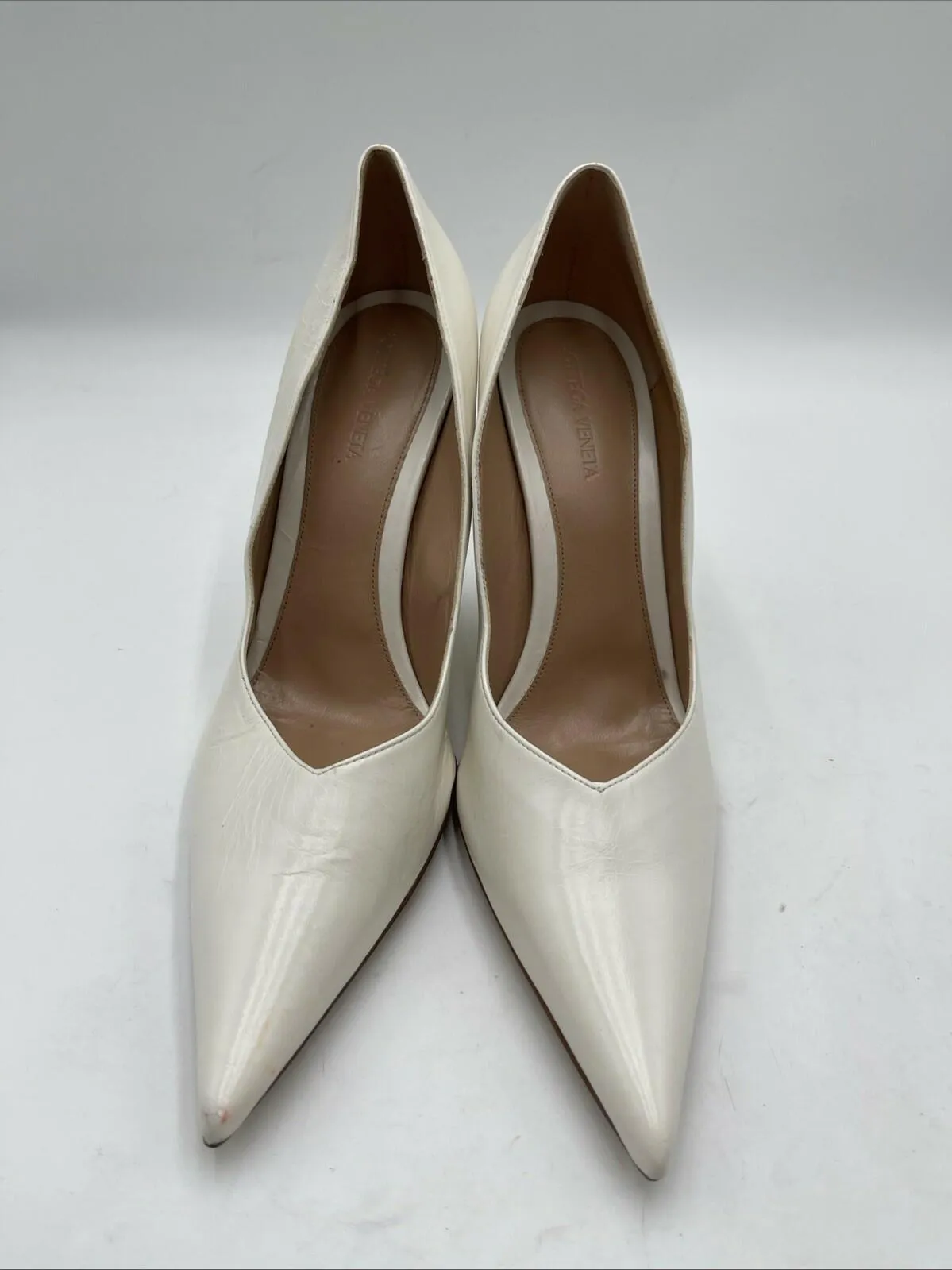 Women’s Bottega Veneta Intrecciato Weave Leather Mules White Size 41 - Very Good