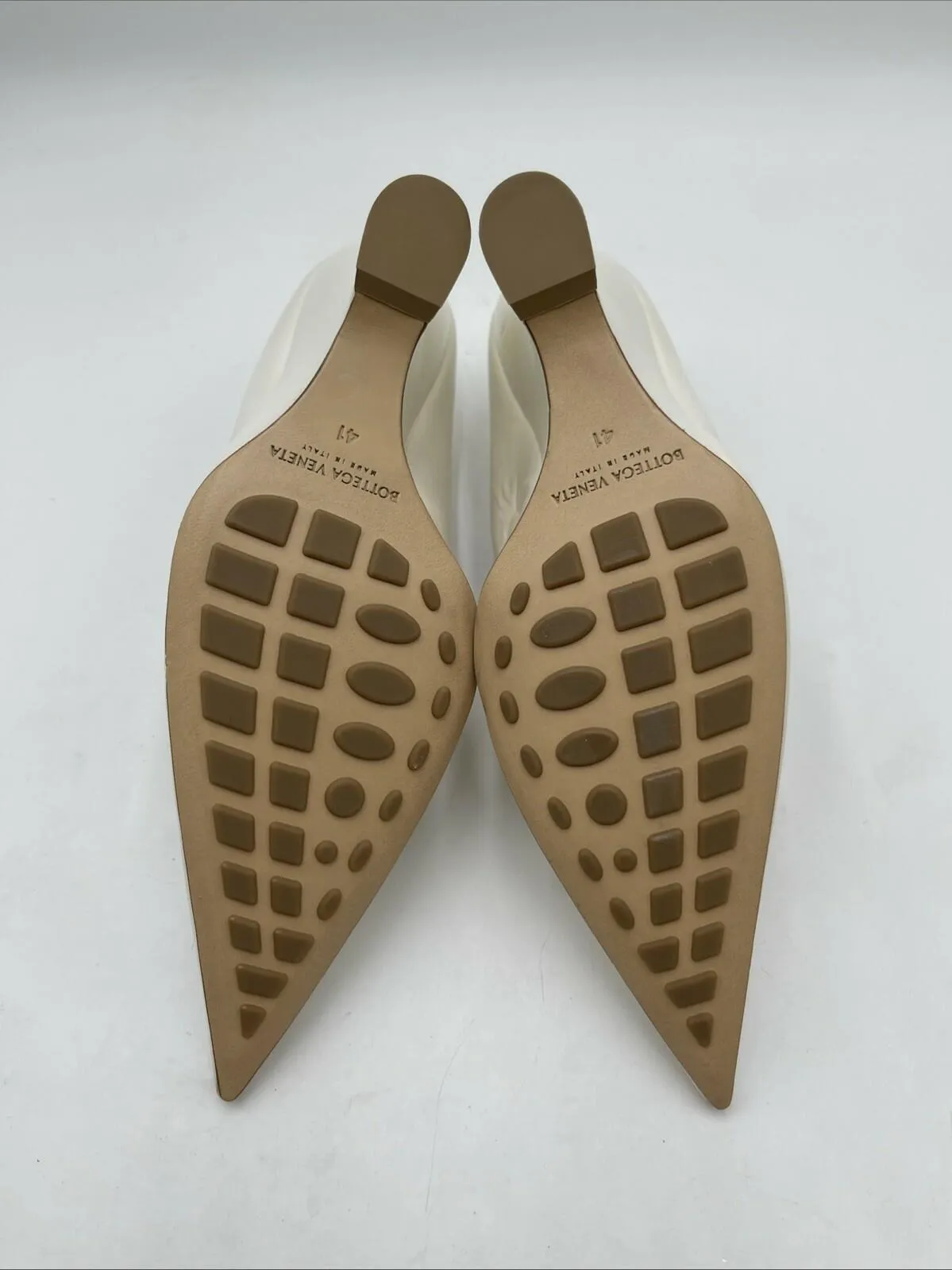 Women’s Bottega Veneta Intrecciato Weave Leather Mules White Size 41 - Very Good
