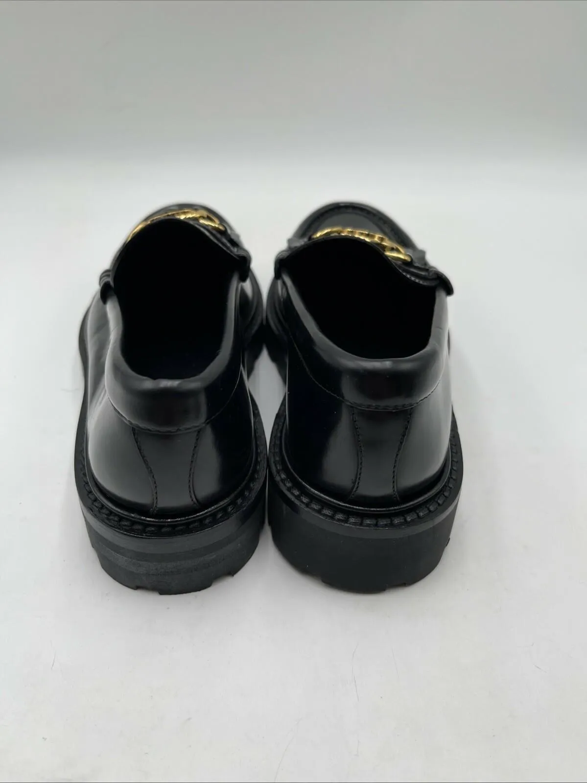 Women’s Celine Triomphe Margaret Leather Loafer Black Size 36 - Very Good