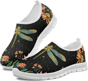 Women's Dragonfly Sneakers Casual Low Top Running Sneaker Soft Breathable Holiday Slip On Athletic Shoes for Womens