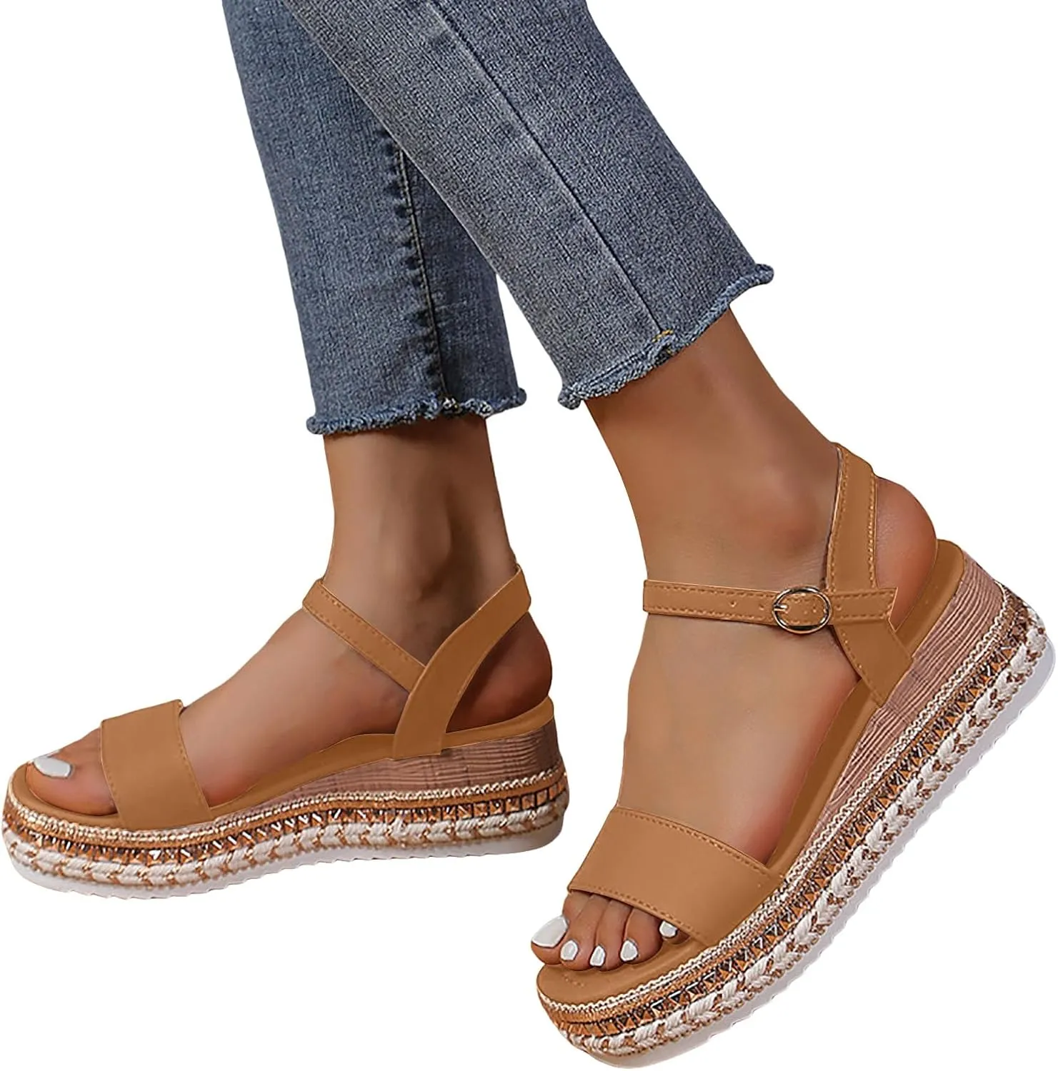 Womens Dressy Summer Summer New European And Thick Soled Open Toe Sandals With A Single Strap And High Heels For Women