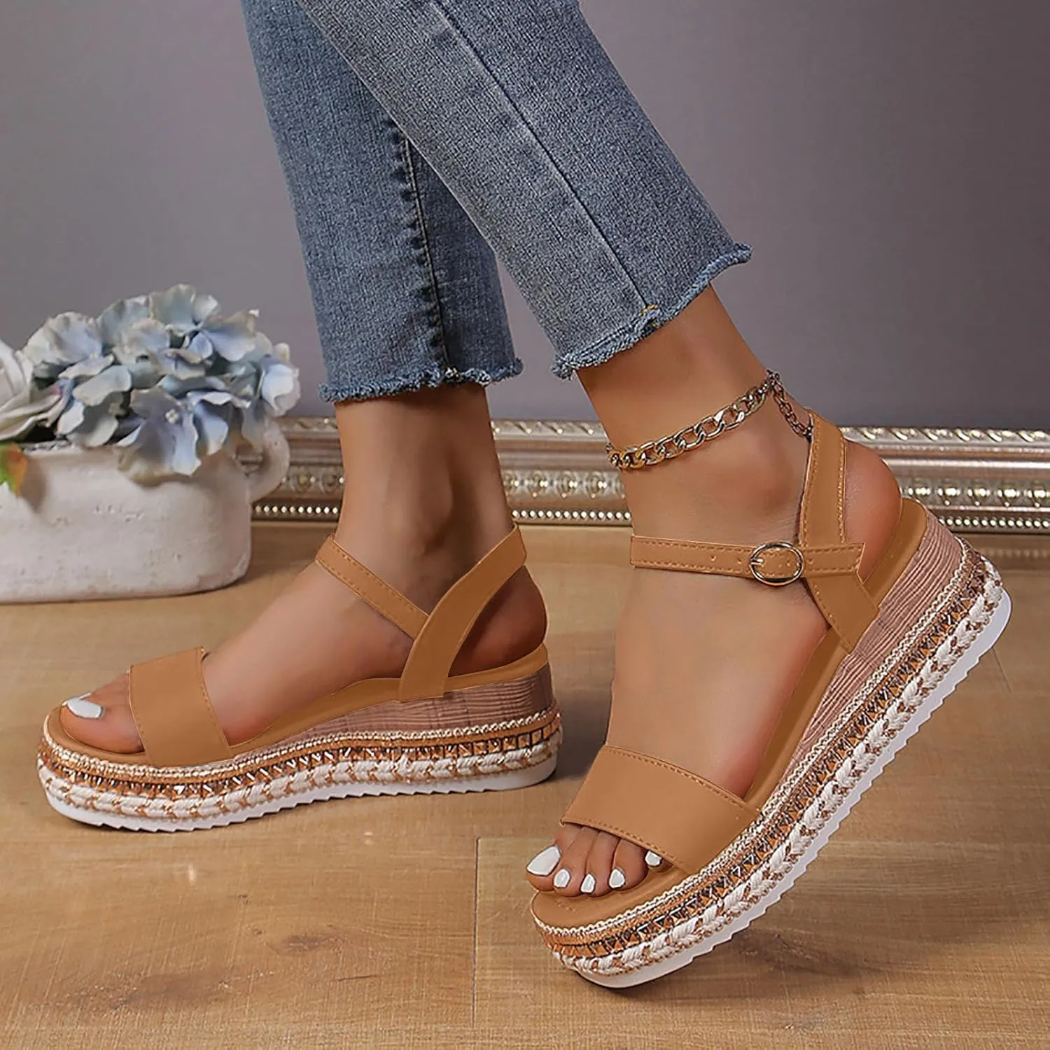 Womens Dressy Summer Summer New European And Thick Soled Open Toe Sandals With A Single Strap And High Heels For Women