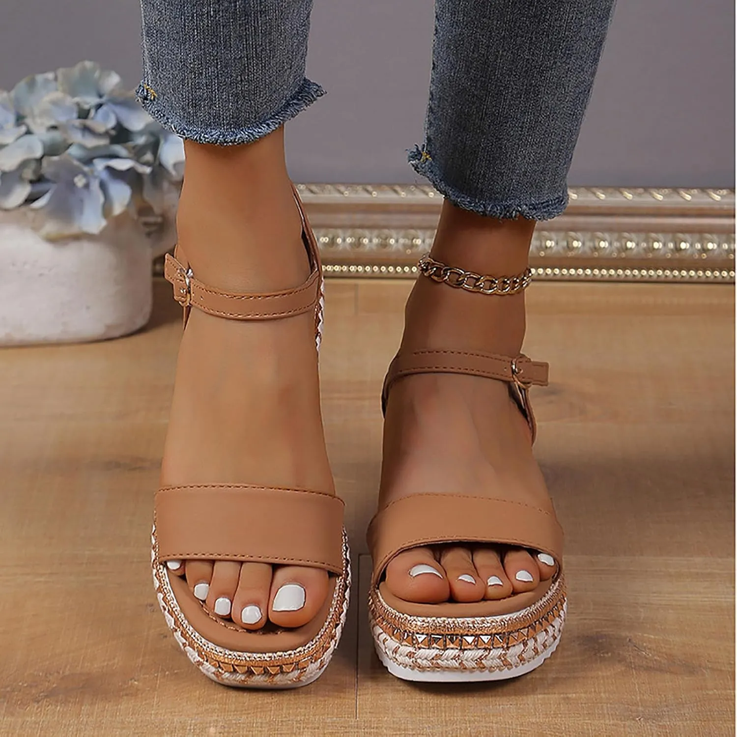 Womens Dressy Summer Summer New European And Thick Soled Open Toe Sandals With A Single Strap And High Heels For Women