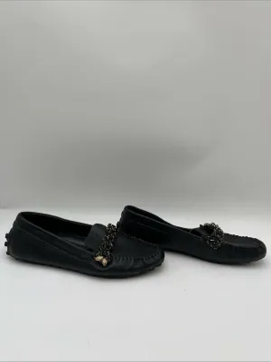 Women’s Karl Lagerfeld Paris Perryn Leather Driving Loafers Black Size 9M/40 - Very Good