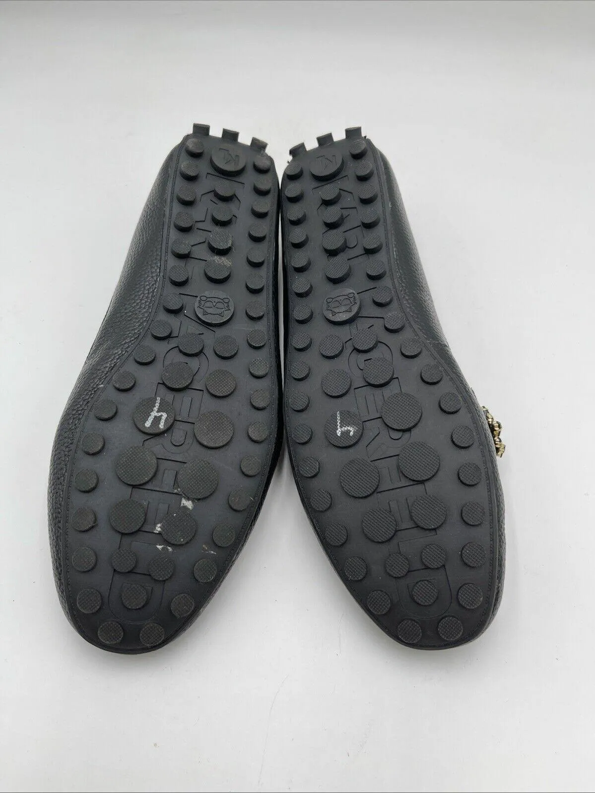 Women’s Karl Lagerfeld Paris Perryn Leather Driving Loafers Black Size 9M/40 - Very Good