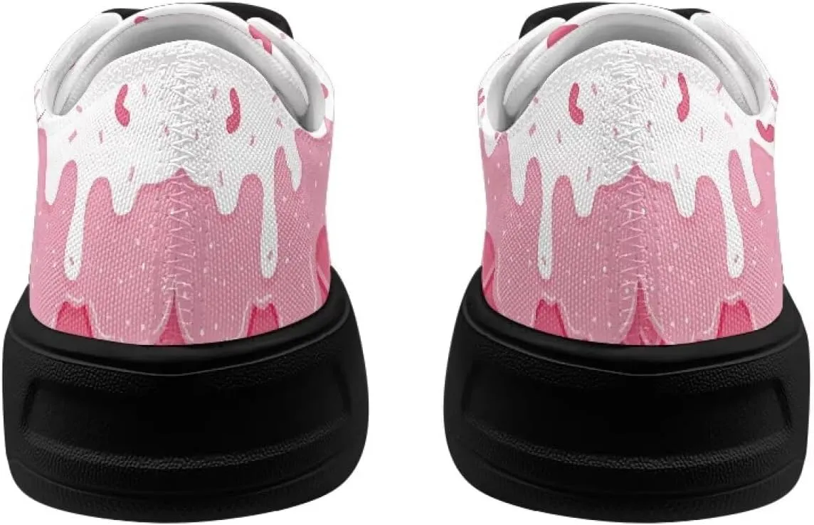 Women's Lace up Low Top Canvas Shoes Low Top Sneakers Fashion Casual Sneakers with Arch Support Comfy Flats 5.5-13.5