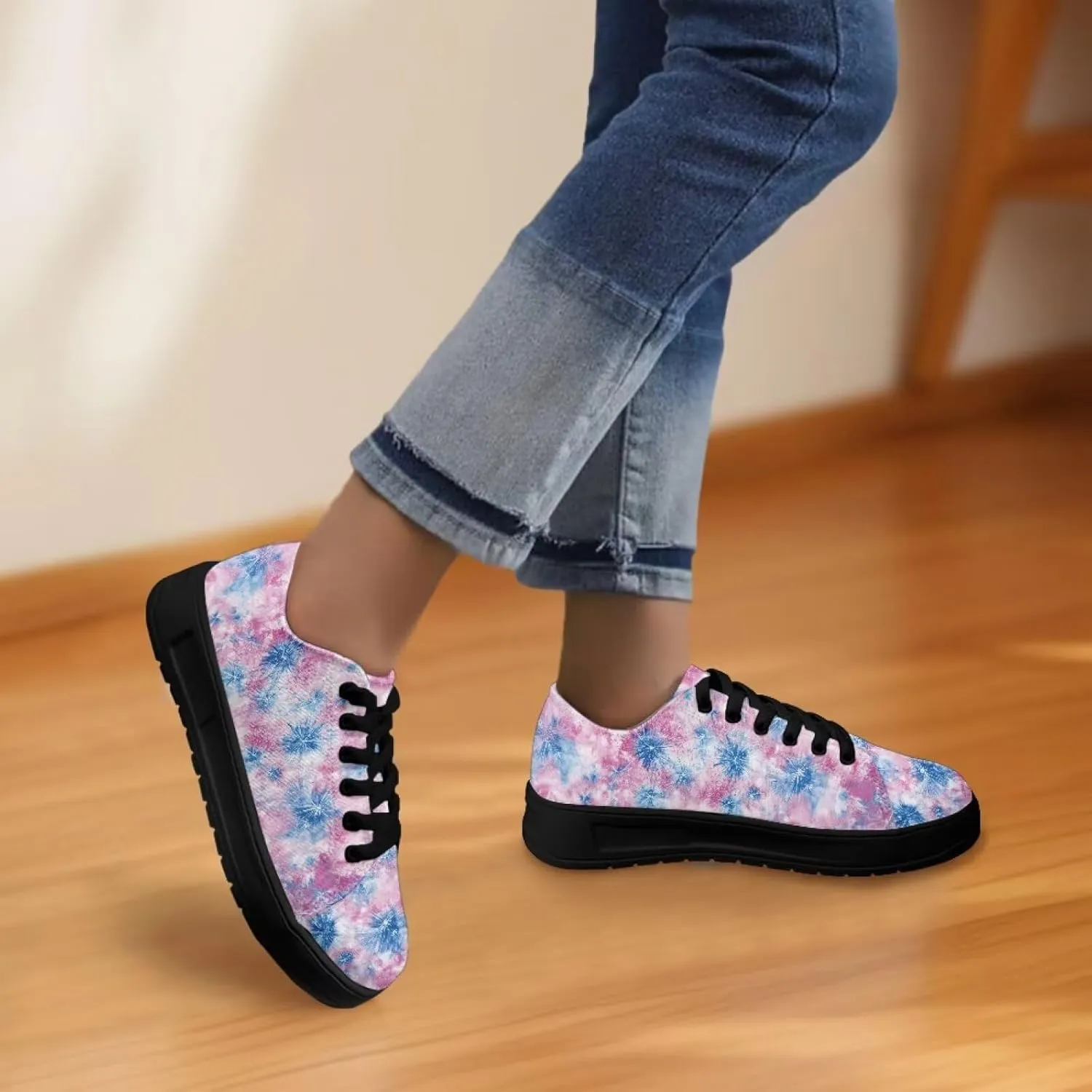 Women's Lace up Low Top Canvas Shoes Low Top Sneakers Fashion Casual Sneakers with Arch Support Comfy Flats 5.5-13.5
