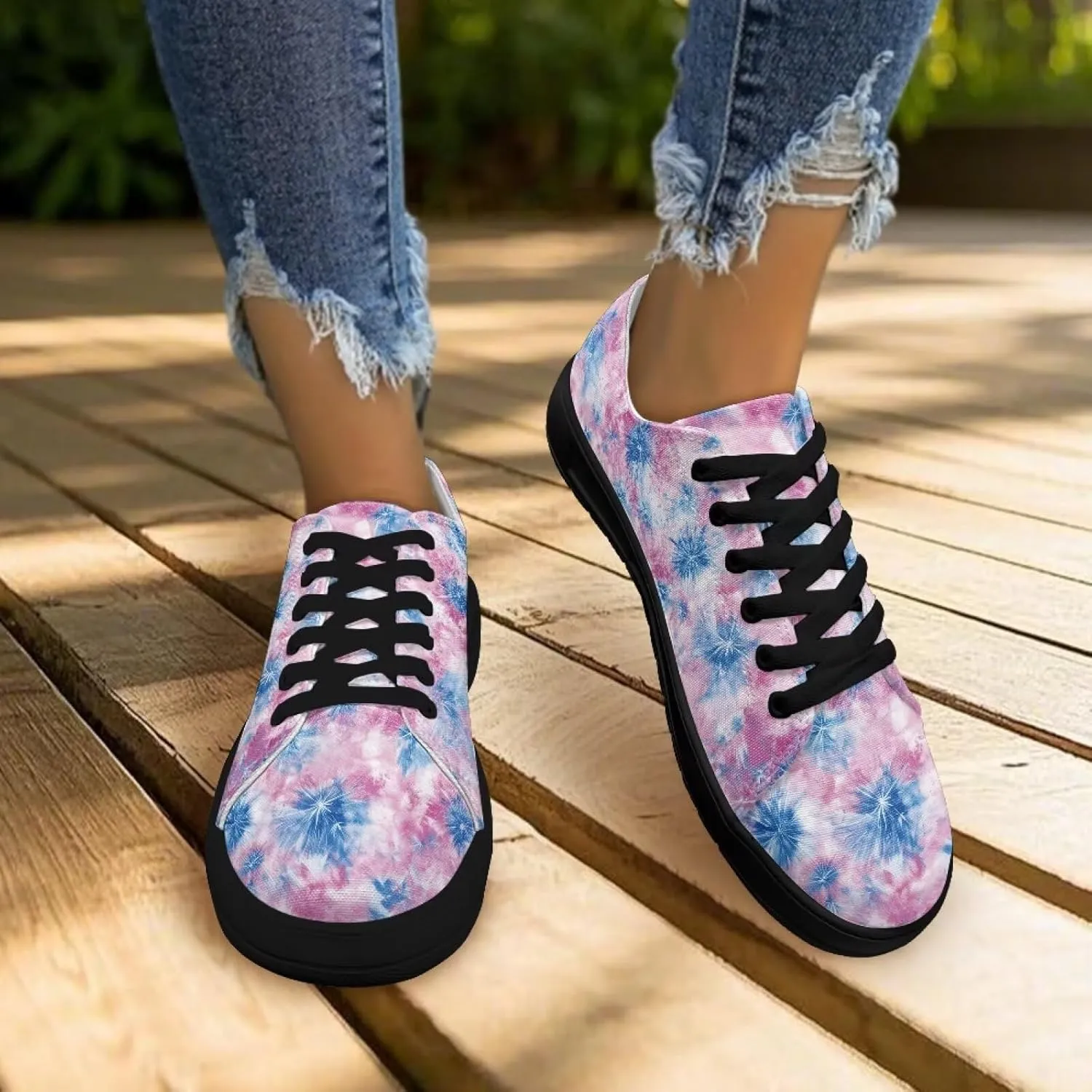 Women's Lace up Low Top Canvas Shoes Low Top Sneakers Fashion Casual Sneakers with Arch Support Comfy Flats 5.5-13.5