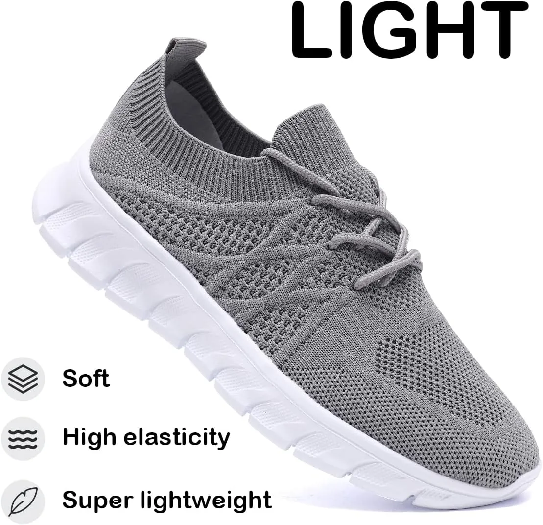 Womens Lightweight Road Running Shoes Slip On Walking Sneakers Suitable for Outdoor Sports Gym and Daily Wear All Day with Breathable Upper and Elastic Sole