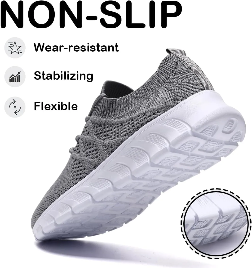 Womens Lightweight Road Running Shoes Slip On Walking Sneakers Suitable for Outdoor Sports Gym and Daily Wear All Day with Breathable Upper and Elastic Sole