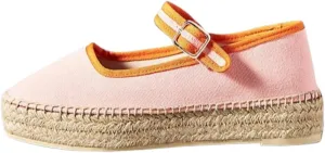 Women's Mary Jane Espadrilles Flats Platform Espadrilles Woven Outsole Shoes Canvas Flats