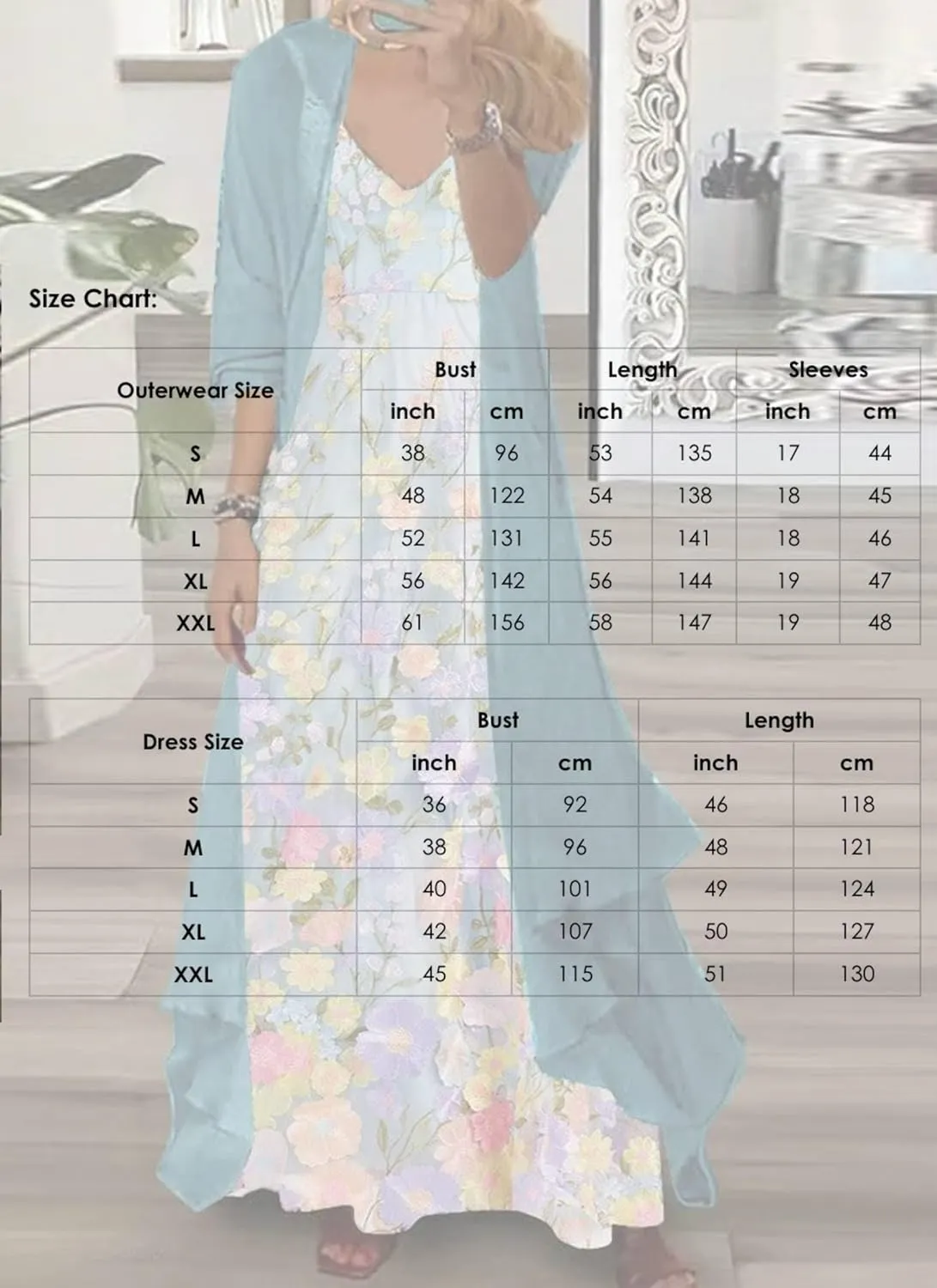 Women's Maxi Dress V-Neck Long Sleeve Shift Romantic Floral with Jacket Loose 2025 Garden Wedding Dress