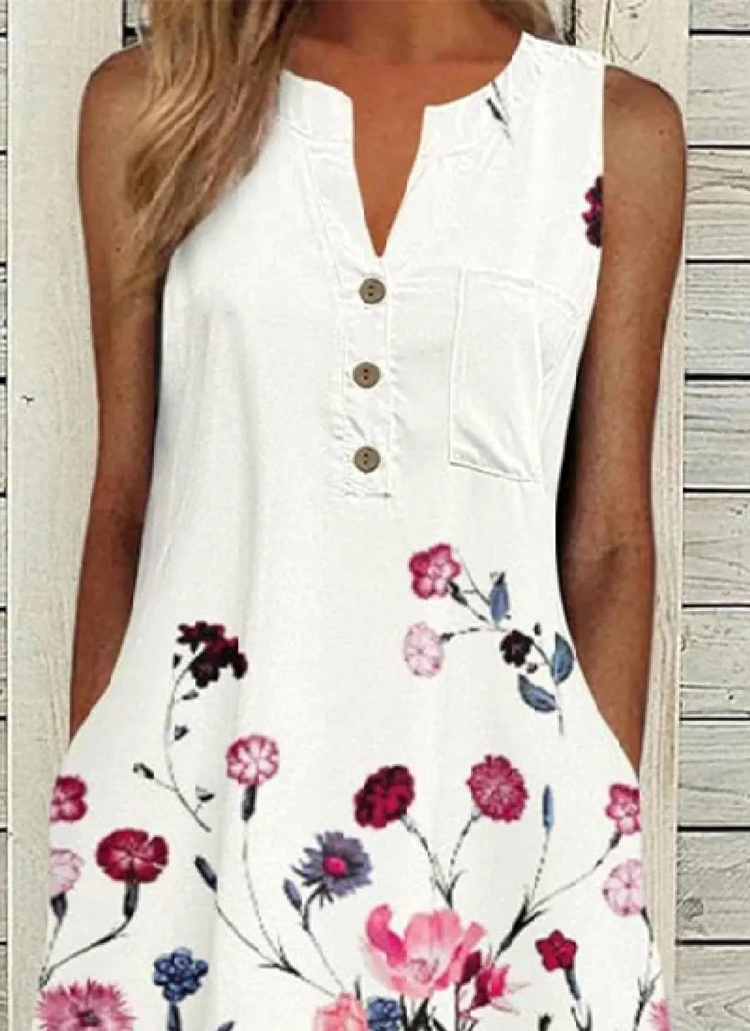 Women's Midi Dress Romantic Unique Floral Print Sleeveless Round Neck 2025 Summer Spring Vacation Travel Dress