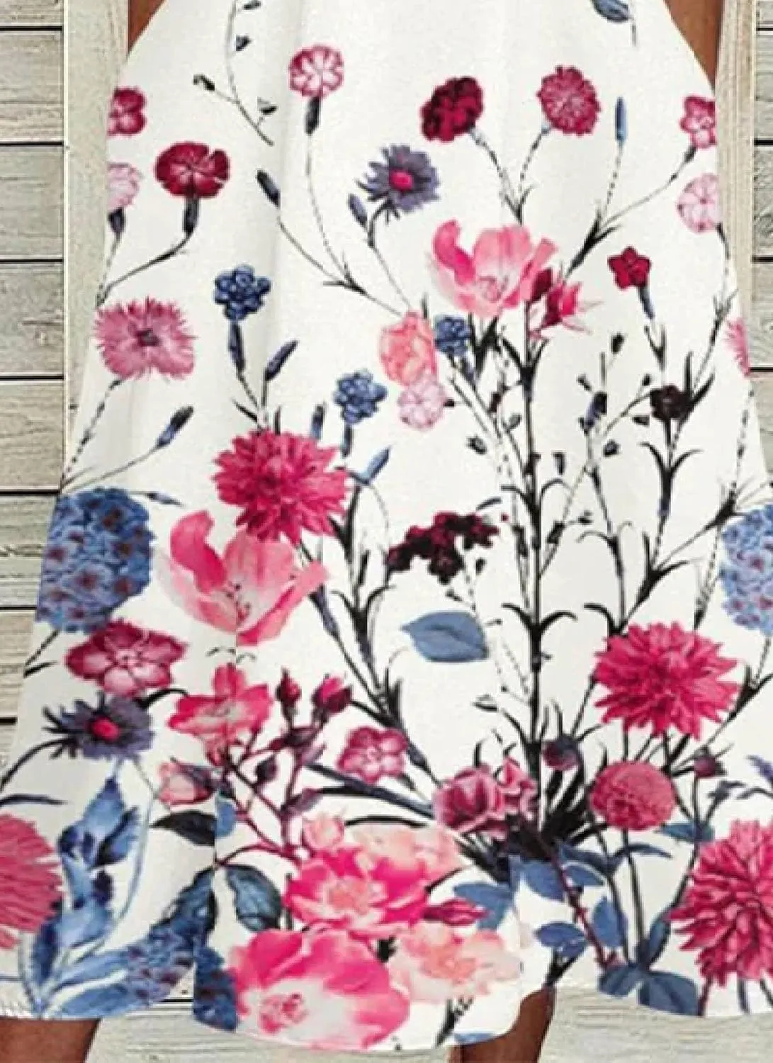 Women's Midi Dress Romantic Unique Floral Print Sleeveless Round Neck 2025 Summer Spring Vacation Travel Dress