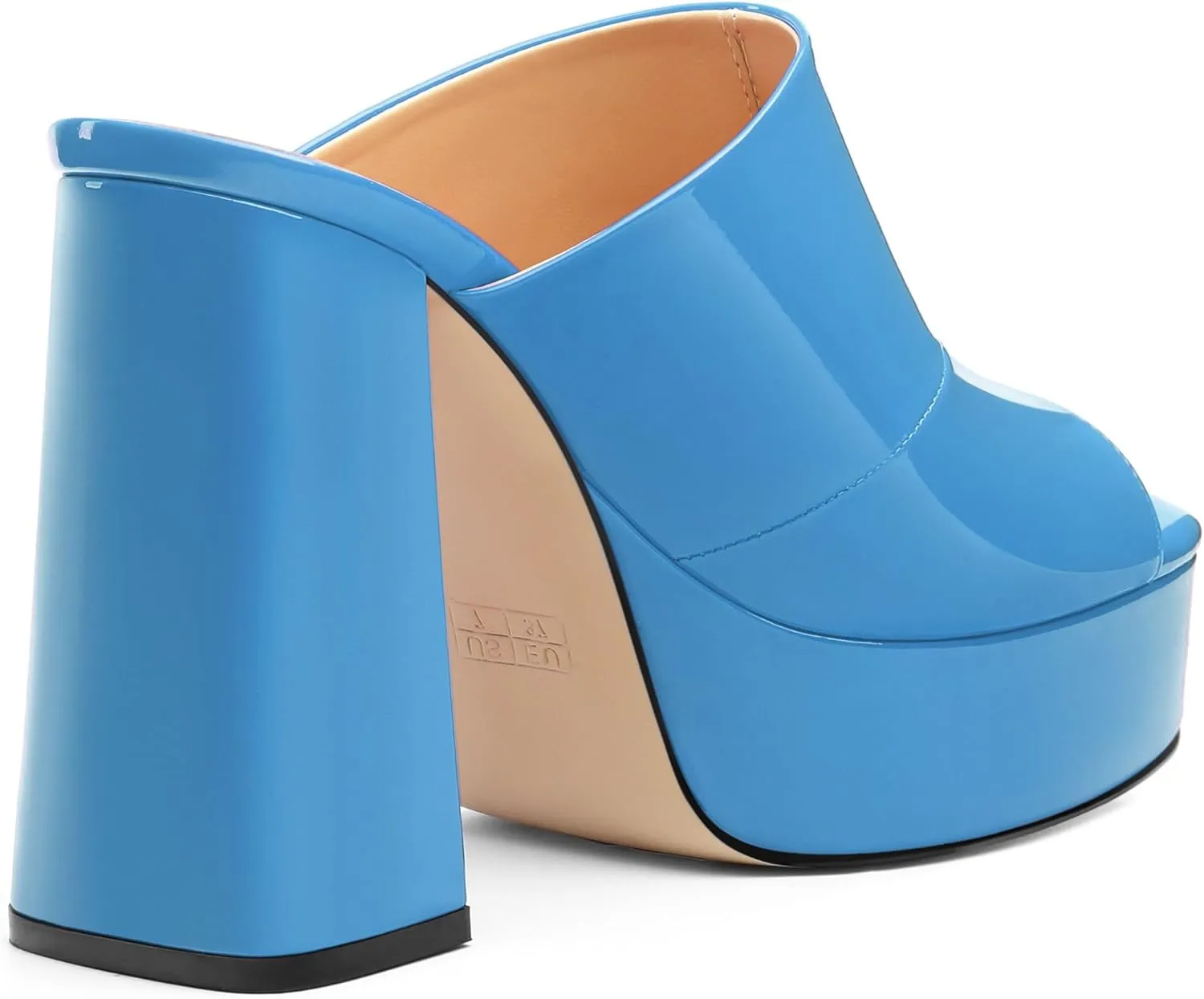 Womens Platform Chunky Heels Sandals Square Open Toe High Heeled Sandals Slip On Slides Dress Party Wedding Shoes