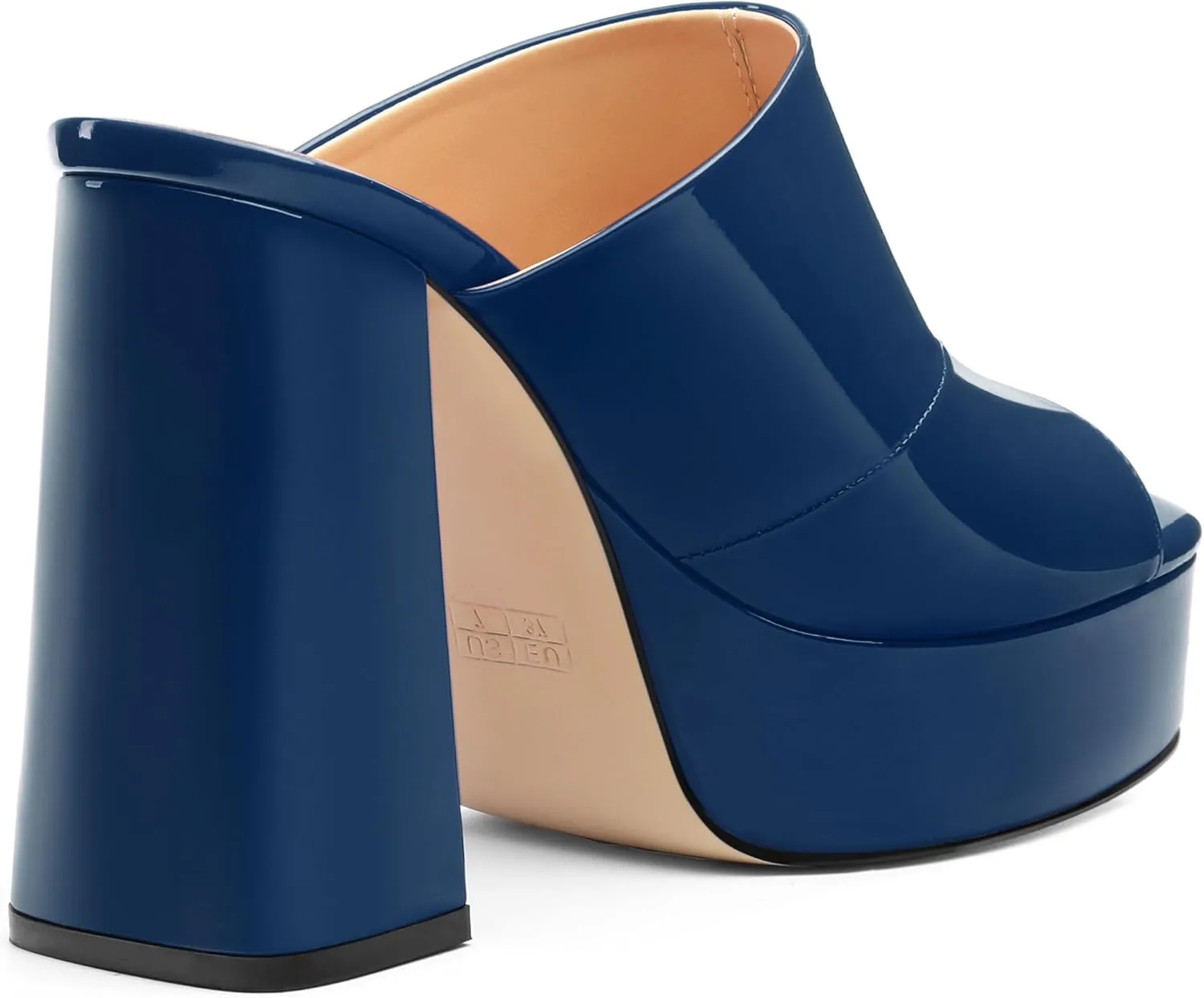 Womens Platform Chunky Heels Sandals Square Open Toe High Heeled Sandals Slip On Slides Dress Party Wedding Shoes