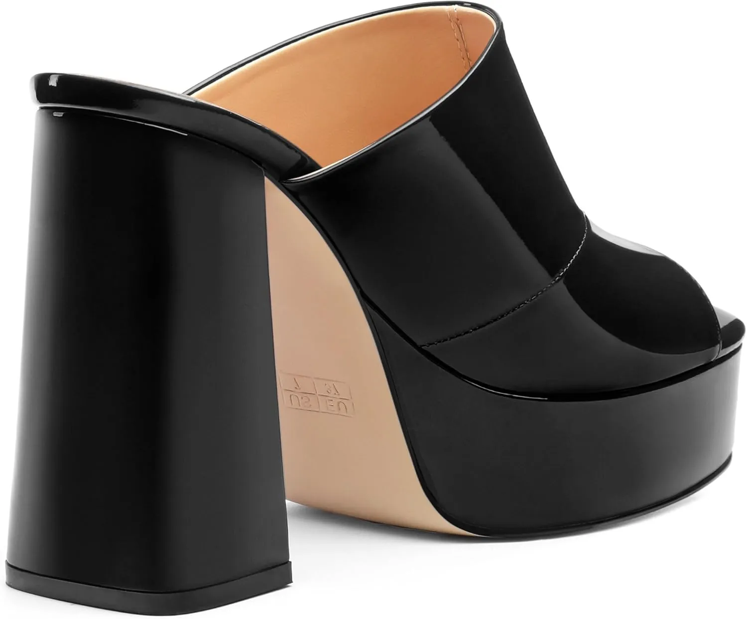 Womens Platform Chunky Heels Sandals Square Open Toe High Heeled Sandals Slip On Slides Dress Party Wedding Shoes