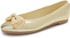 Women's Round Toe Cute Bow Trim Ballet Flats