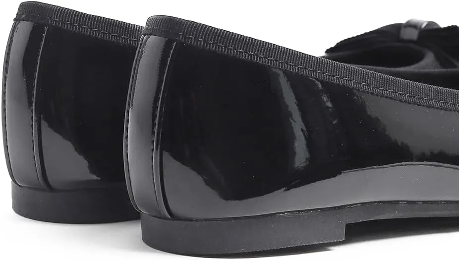 Women's Round Toe Cute Bow Trim Ballet Flats