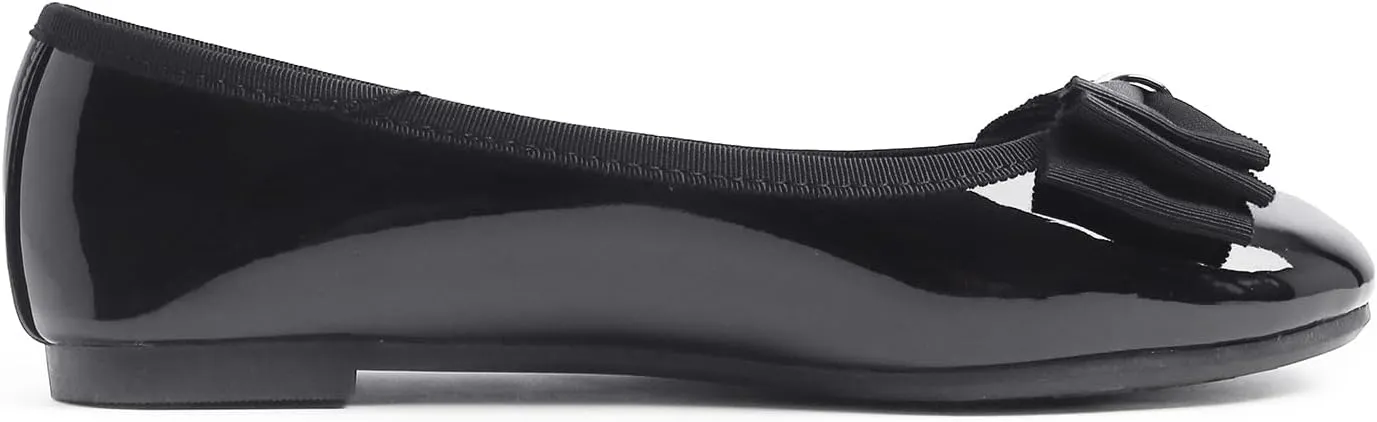 Women's Round Toe Cute Bow Trim Ballet Flats