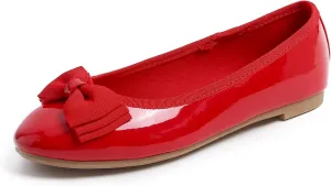 Women's Round Toe Cute Bow Trim Ballet Flats