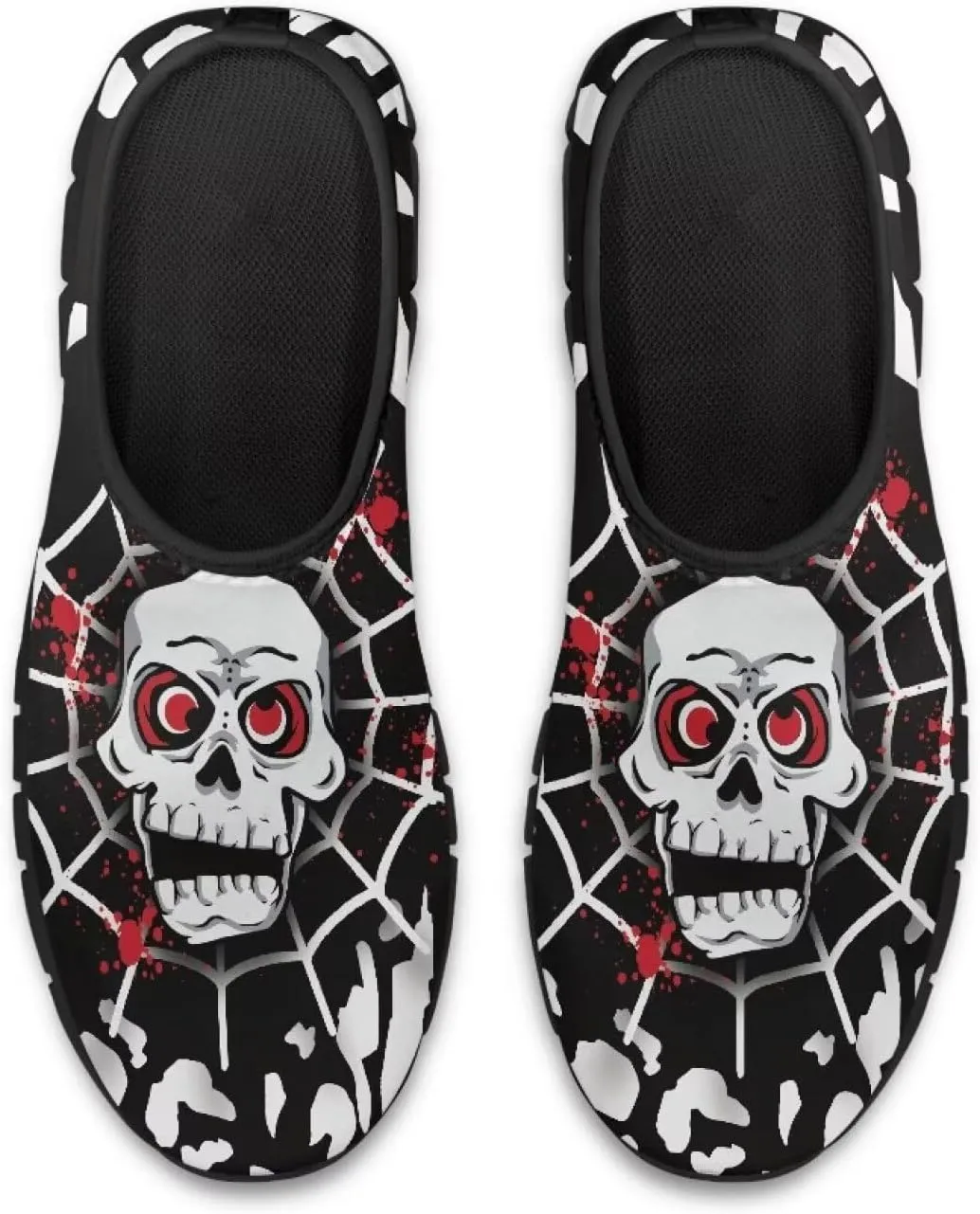 Women's Skull Sneaker Casual Low Top Walking Sneaker Outdoor Breathable Slip On Lightweight Soft Shoes for Women