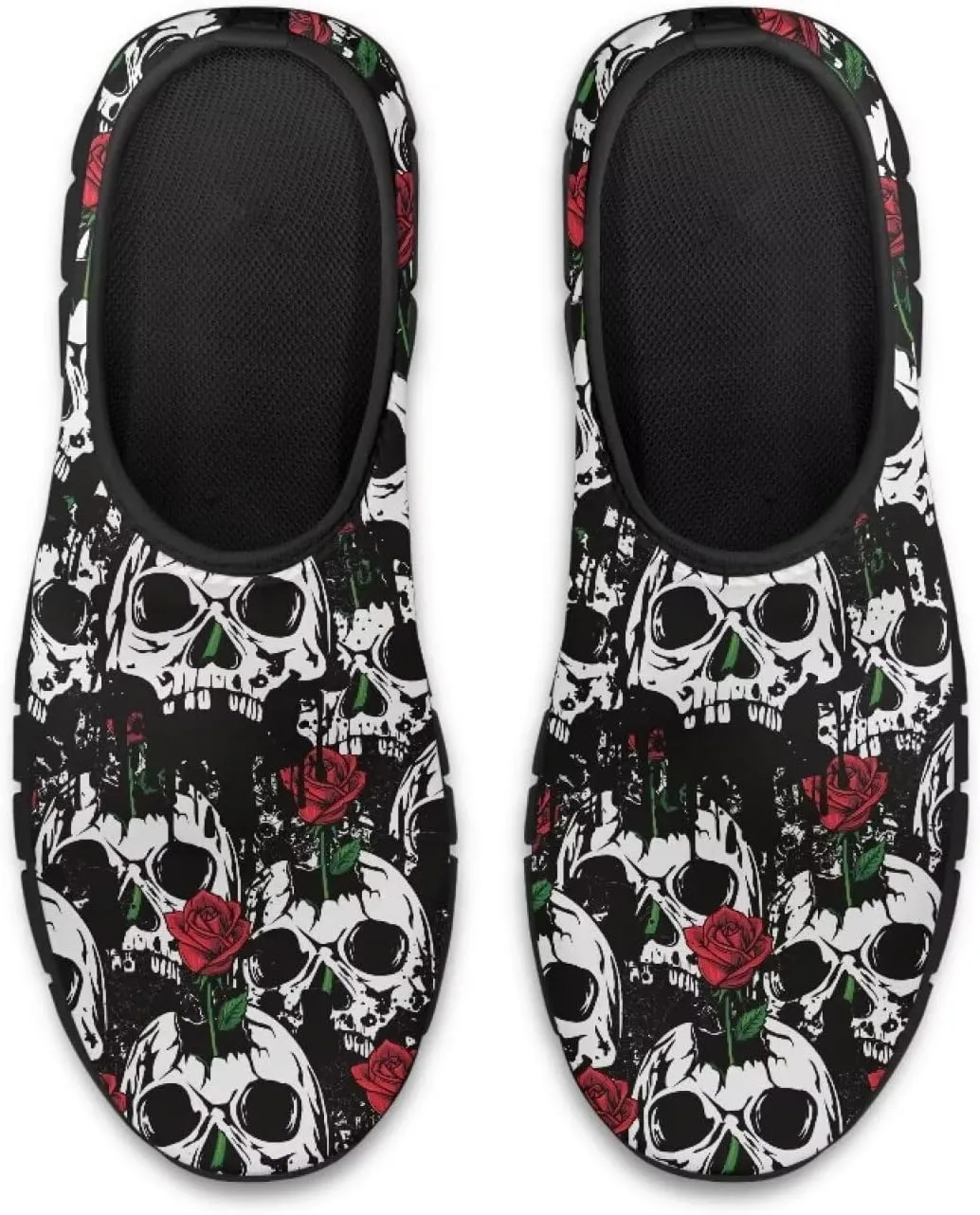Women's Skull Sneaker Casual Low Top Walking Sneaker Outdoor Breathable Slip On Lightweight Soft Shoes for Women