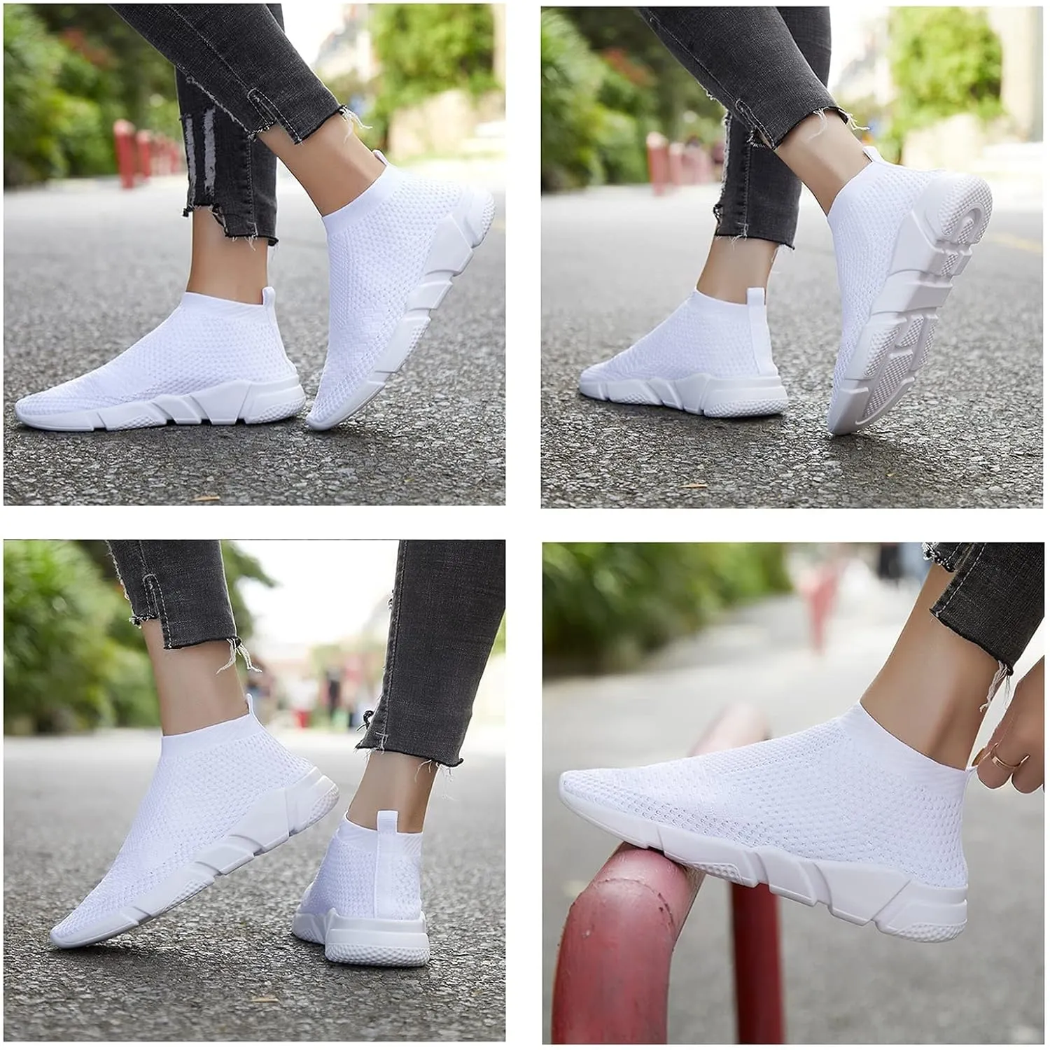 Women's Slip On Socks Sneakers Walking Shoes Running Tennis Athletic Gym Workout Non Slip Athletic Fashion Sneakers