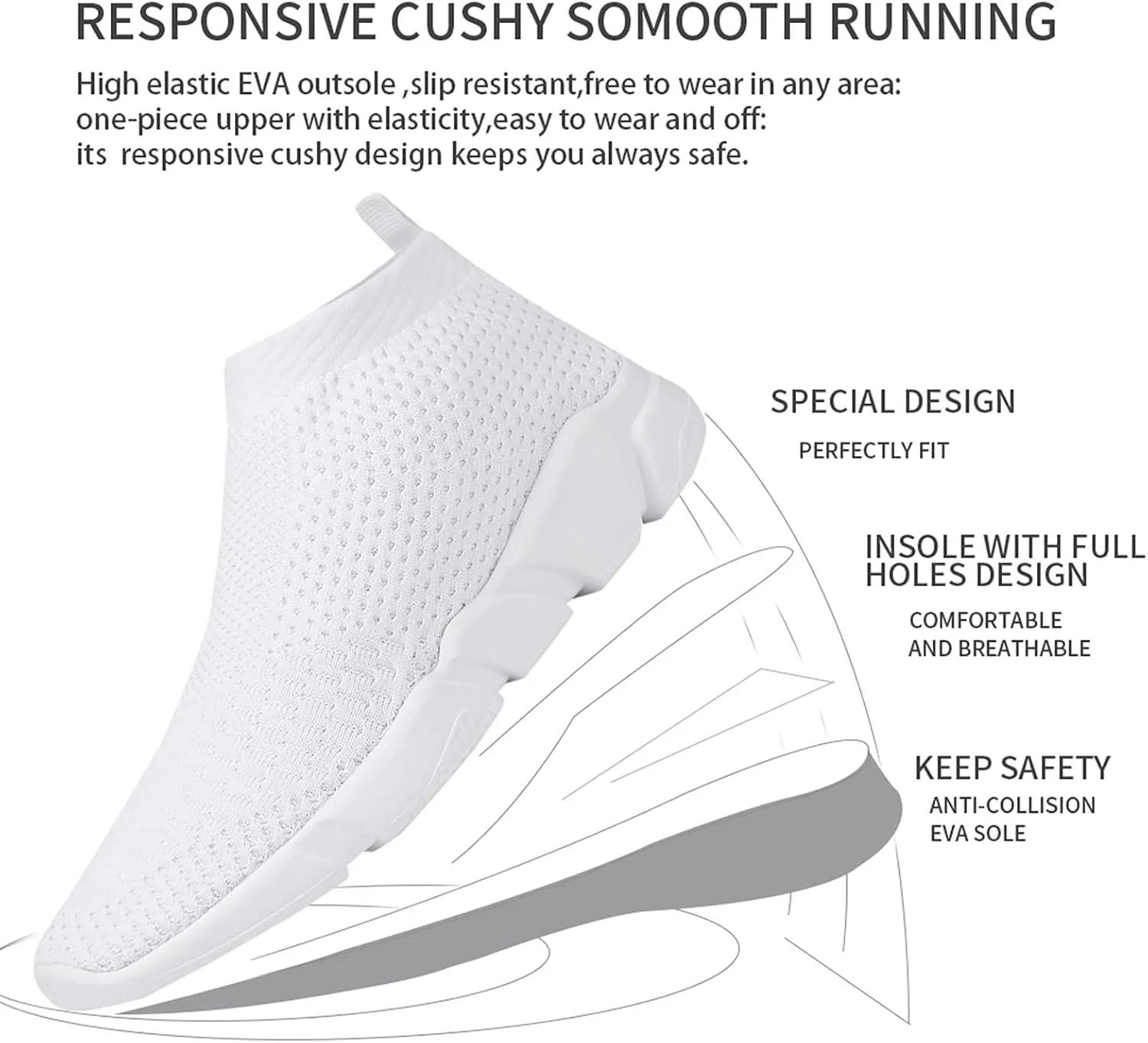 Women's Slip On Socks Sneakers Walking Shoes Running Tennis Athletic Gym Workout Non Slip Athletic Fashion Sneakers