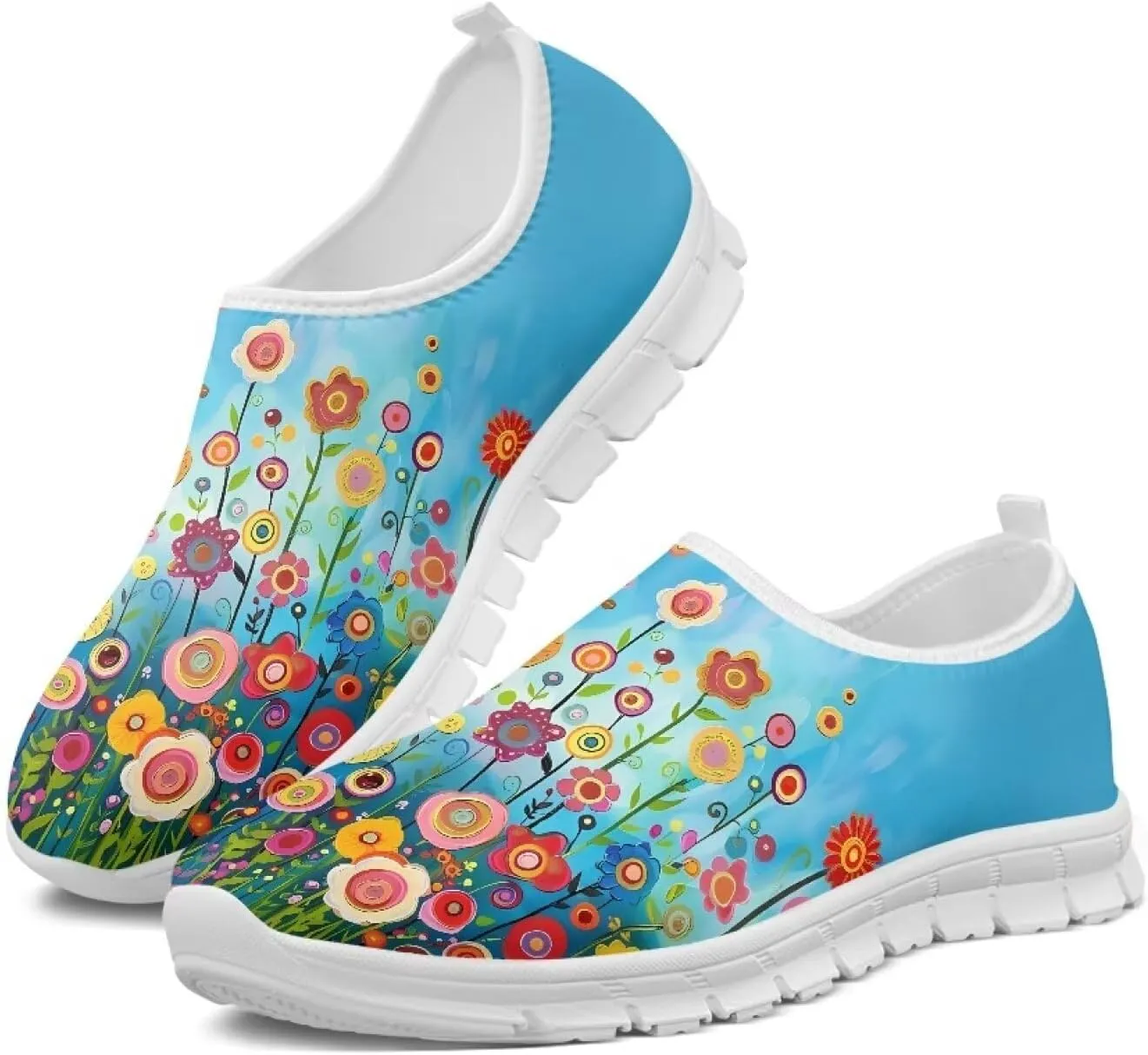 Women's Sneakers Casual Low Top Walking Sneaker Flat Breathable Soft Slip On Outdoor Lightweight Shoes for Women